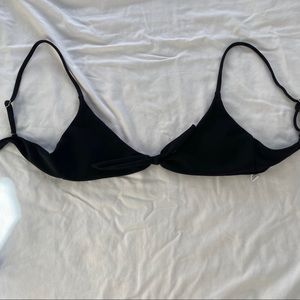 Black Ribbed Knot Bikini Top